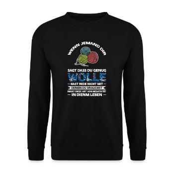 Häkeln Häklerin Handarbeit Geschenk - Unisex Pullover - Schwarz - Vorne - Alina (178cm) & Michal (187cm)