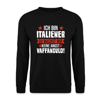 Vaffanculo Italienisch Italiener Geschenk - Unisex Pullover - Schwarz - Vorne - Alina (178cm) & Michal (187cm)
