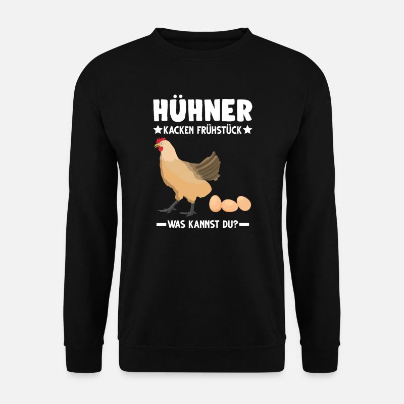 Huhn Hühner Bauer Geschenk - Unisex Pullover - Schwarz