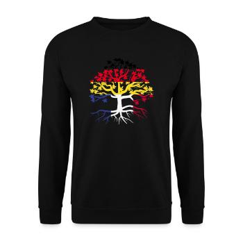 Deutsch Französisch Wurzeln Deutscher Geschenk - Unisex Pullover - Schwarz - Vorne - Alina (178cm) & Michal (187cm)