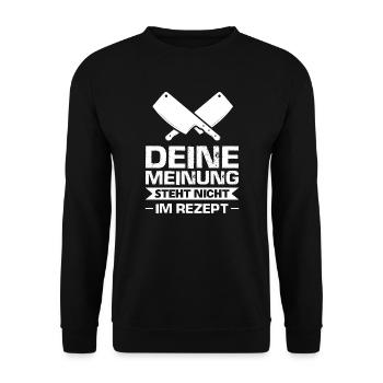Koch Chefkoch Kochen Geschenk - Unisex Pullover - Schwarz - Vorne - Alina (178cm) & Michal (187cm)