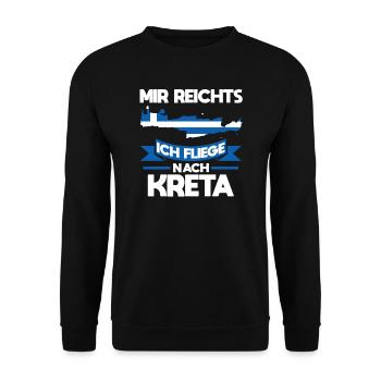 Kreta Urlaub Griechische Flagge Geschenk - Unisex Pullover - Schwarz - Vorne - Alina (178cm) & Michal (187cm)