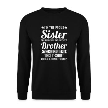 Brother & Sister Sister Gift - Unisex Sweatshirt - black - Front - Alina (178cm) & Michal (187cm)