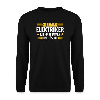 Elektriker Elektrizität Elektromeister Geschenk - Unisex Pullover - Schwarz - Vorne - Alina (178cm) & Michal (187cm)