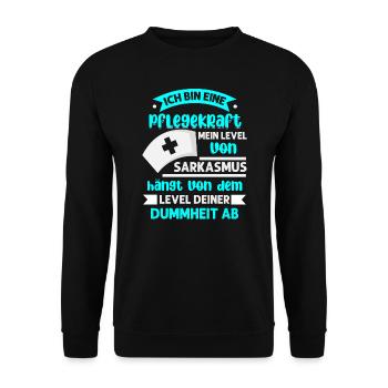 Pflegekraft Krankenpflegerin Pflegepersonal - Unisex Pullover - Schwarz - Vorne - Alina (178cm) & Michal (187cm)