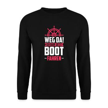 Bootsführerschein Motorboot Geschenk - Unisex Pullover - Schwarz - Vorne - Alina (178cm) & Michal (187cm)