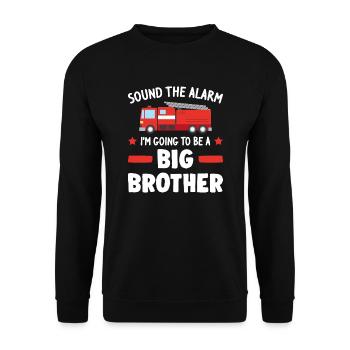 Big Brother Firefighter Big Brother Gift - Unisex Sweatshirt - black - Front - Alina (178cm) & Michal (187cm)
