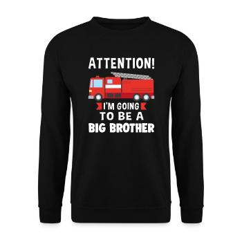 Big Brother Firefighter Big Brother Gift - Unisex Sweatshirt - black - Front - Alina (178cm) & Michal (187cm)