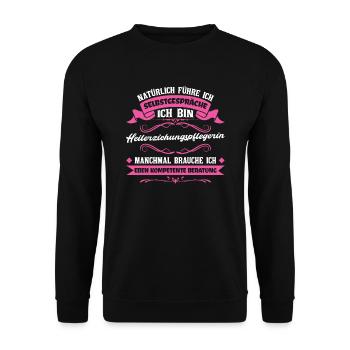 Heilerziehungspflegerin HEP Pflege - Unisex Pullover - Schwarz - Vorne - Alina (178cm) & Michal (187cm)