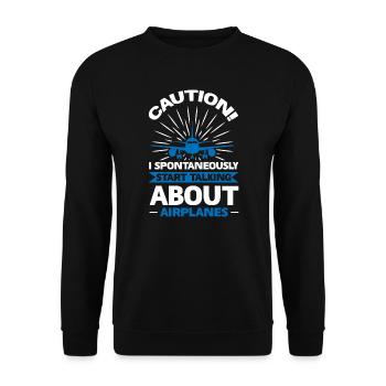 Airplane Airplane Flying Gift - Unisex Sweatshirt - black - Front - Alina (178cm) & Michal (187cm)