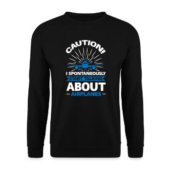 Airplane Airplane Gift - Unisex Sweatshirt - black - Front - Alina (178cm) & Michal (187cm)