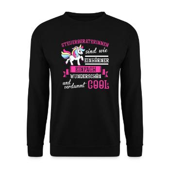 Steuerberaterin Steuerberaterinnen Geschenk - Unisex Pullover - Schwarz - Vorne - Alina (178cm) & Michal (187cm)