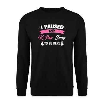 K-Pop K-Pop Korean Geschenk - Unisex Pullover - Schwarz - Vorne - Alina (178cm) & Michal (187cm)