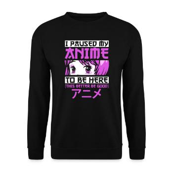 Anime Anime Otaku Gift - Unisex Sweatshirt - black - Front - Alina (178cm) & Michal (187cm)