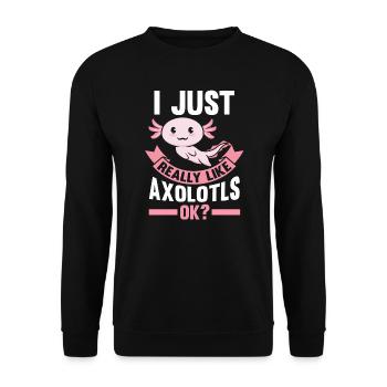 Axolotl Axolotl Gift - Unisex Sweatshirt - black - Front - Alina (178cm) & Michal (187cm)