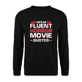 Horrorfilm Horrorfilm Geschenk - Unisex Pullover - Schwarz - Vorne - Alina (178cm) & Michal (187cm)