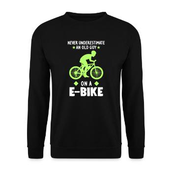 E-Bike Guy E-Bike Gift - Unisex Sweatshirt - black - Front - Alina (178cm) & Michal (187cm)