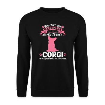 Corgi Corgi Hund Geschenk - Unisex Pullover - Schwarz - Vorne - Alina (178cm) & Michal (187cm)