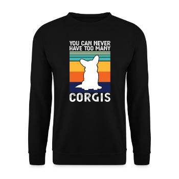 Corgi Rétro Corgi Cadeau - Sweat-shirt Unisexe - noir - Devant - Alina (178cm) & Michal (187cm)