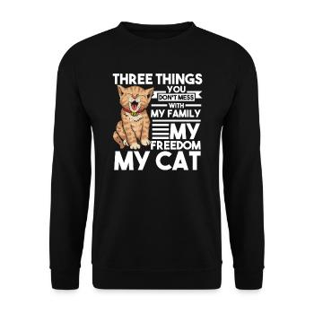 Chat chat cadeau - Sweat-shirt Unisexe - noir - Devant - Alina (178cm) & Michal (187cm)
