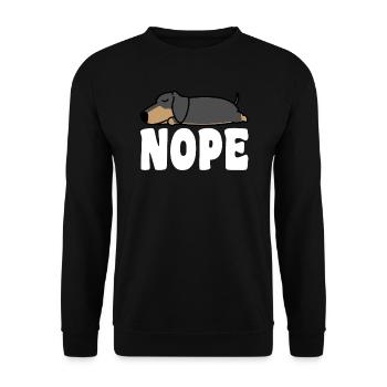 Teckel Nope Teckel Nope Cadeau - Sweat-shirt Unisexe - noir - Devant - Alina (178cm) & Michal (187cm)