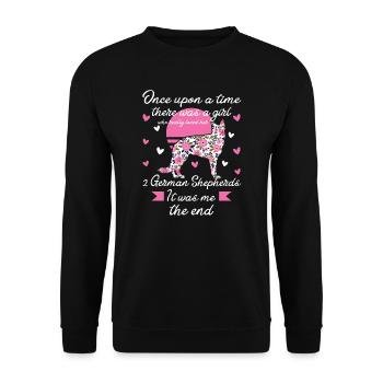 2 German Shepherd Girls 2 Germans - Unisex Sweatshirt - black - Front - Alina (178cm) & Michal (187cm)