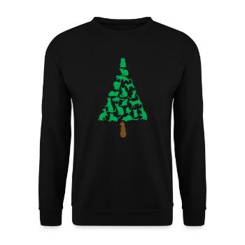 Chats Sapin de Noël cadeau chat Noël - Sweat-shirt Unisexe - noir - Devant - Alina (178cm) & Michal (187cm)