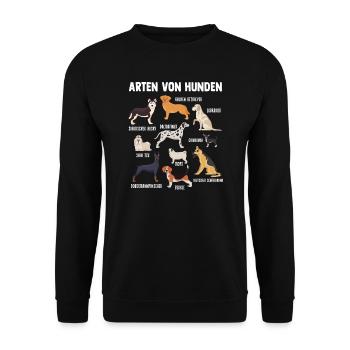 Hund Hunde Hunde-Arten Geschenk - Unisex Pullover - Schwarz - Vorne - Alina (178cm) & Michal (187cm)