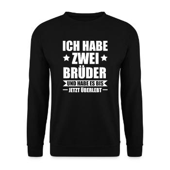 2 Brüder Schwester Brüder Geschenk - Unisex Pullover - Schwarz - Vorne - Alina (178cm) & Michal (187cm)
