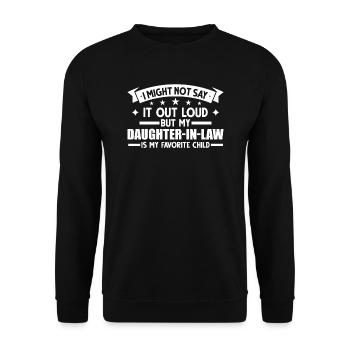 Schwiegertochter Schwiegertochter Geschenk - Unisex Pullover - Schwarz - Vorne - Alina (178cm) & Michal (187cm)