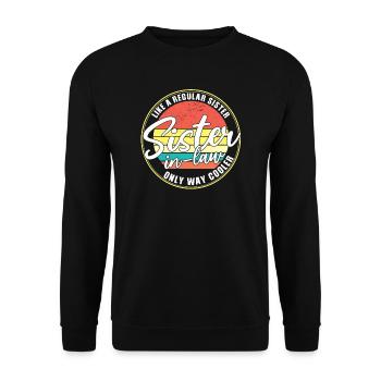Schwägerin Schwägerin Geschenk - Unisex Pullover - Schwarz - Vorne - Alina (178cm) & Michal (187cm)