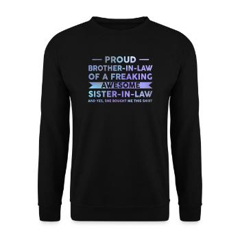 Beau-frère Beau-frère Beau-frère Cadeau - Sweat-shirt Unisexe - noir - Devant - Alina (178cm) & Michal (187cm)