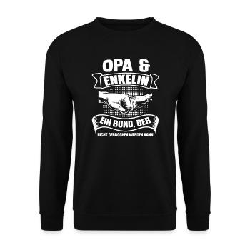 Opa Enkelkind Enkel Geschenk - Unisex Pullover - Schwarz - Vorne - Alina (178cm) & Michal (187cm)