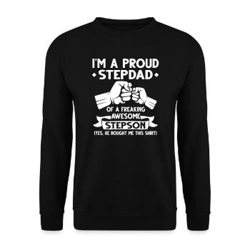 Cadeau beau-père et beau-fils beau-père - Sweat-shirt Unisexe - noir - Devant - Alina (178cm) & Michal (187cm)