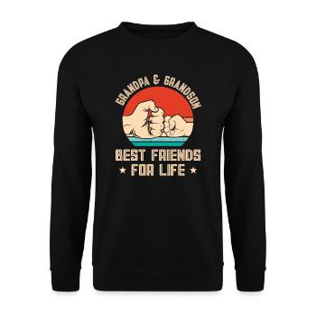 Opa & Enkel Opa Geschenk - Unisex Pullover - Schwarz - Vorne - Alina (178cm) & Michal (187cm)