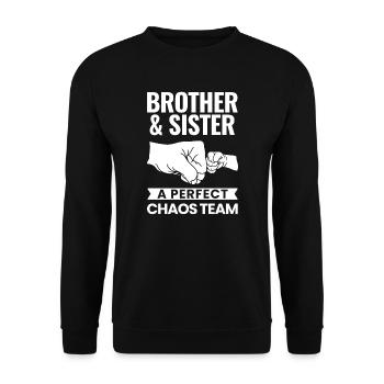Cadeau frère et soeur - Sweat-shirt Unisexe - noir - Devant - Alina (178cm) & Michal (187cm)