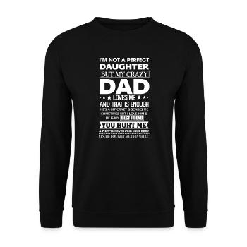 Family Daughter Papa Child Gift - Unisex Sweatshirt - black - Front - Alina (178cm) & Michal (187cm)