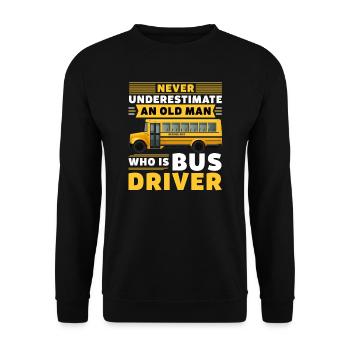 Driver Bus Driver Buses Gift - Unisex Sweatshirt - black - Front - Alina (178cm) & Michal (187cm)