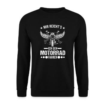 Motorrad Biker Motorradfahrer Geschenk - Unisex Pullover - Schwarz - Vorne - Alina (178cm) & Michal (187cm)