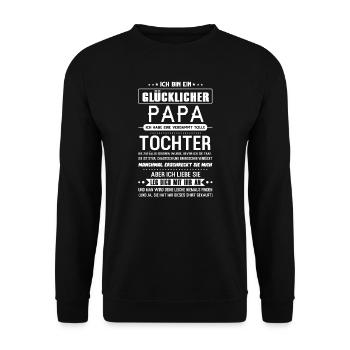 Stiefpapa Stieftochter Stiefvater Geschenk - Unisex Pullover - Schwarz - Vorne - Alina (178cm) & Michal (187cm)