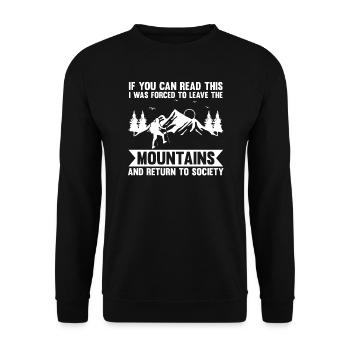 Wandern Bergsteiger Bergsteigen Geschenk - Unisex Pullover - Schwarz - Vorne - Alina (178cm) & Michal (187cm)