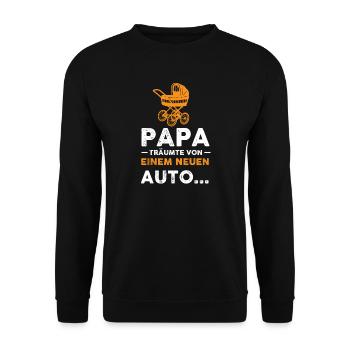 Papa Werdender Papa Vater Geschenk - Unisex Pullover - Schwarz - Vorne - Alina (178cm) & Michal (187cm)