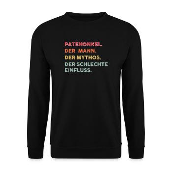 Patenonkel Patenkind Pate Geschenk - Unisex Pullover - Schwarz - Vorne - Alina (178cm) & Michal (187cm)