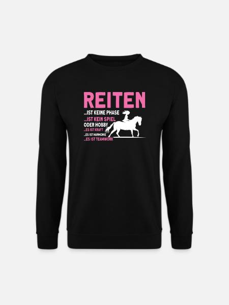 Reiten Pferde Reiter Geschenk - Unisex Pullover - Schwarz