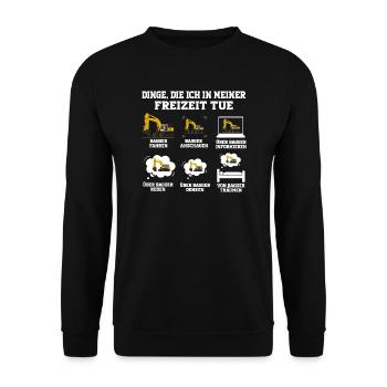 Bagger Baggerfahrer Baggern Geschenk - Unisex Pullover - Schwarz - Vorne - Alina (178cm) & Michal (187cm)