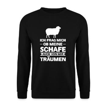 Schafe Schaf Schäfer Geschenk - Unisex Pullover - Schwarz - Vorne - Alina (178cm) & Michal (187cm)