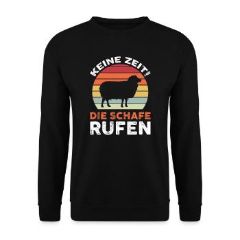Schafe Schaf Schäfer Geschenk - Unisex Pullover - Schwarz - Vorne - Alina (178cm) & Michal (187cm)