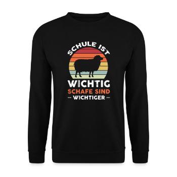 Schafe Schäfer Schaf Geschenk - Unisex Pullover - Schwarz - Vorne - Alina (178cm) & Michal (187cm)