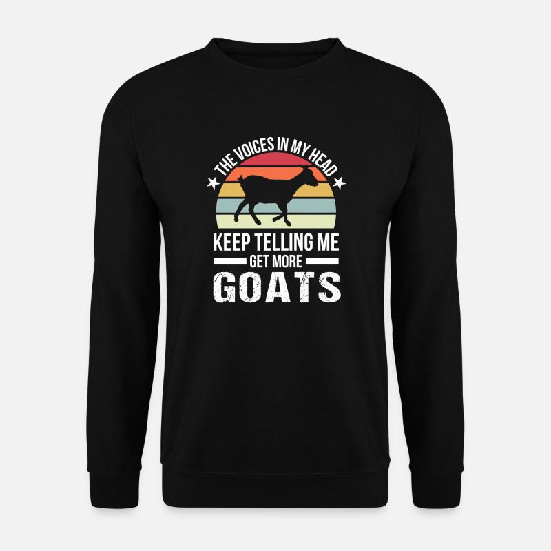 Ziegen Retro Ziege Geschenk - Unisex Pullover - Schwarz