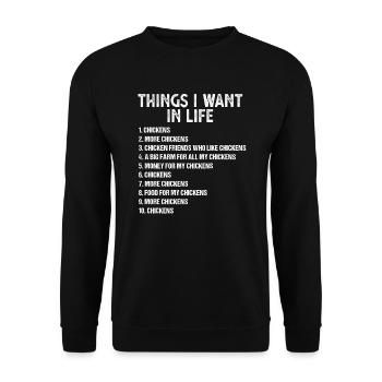 Chicken Chicken Chicken Gift - Unisex Sweatshirt - black - Front - Alina (178cm) & Michal (187cm)